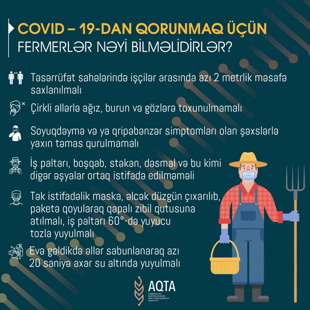 AQTA-dan fermerlərə COVID-19 dan qorunmaq üçün zəruri tövsiyələr (FOTO) - Gallery Image
