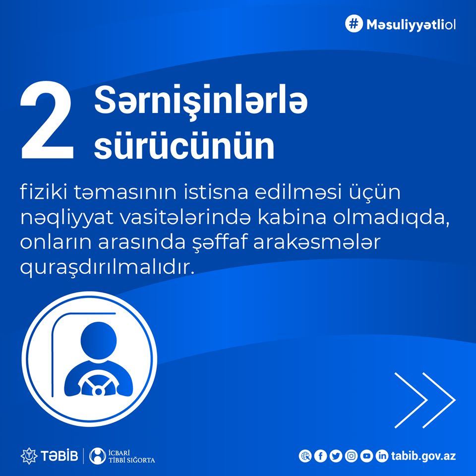 İctimai nəqliyyatda koronavirus profilaktikasına dair yeni QAYDALAR (FOTO) - Gallery Image