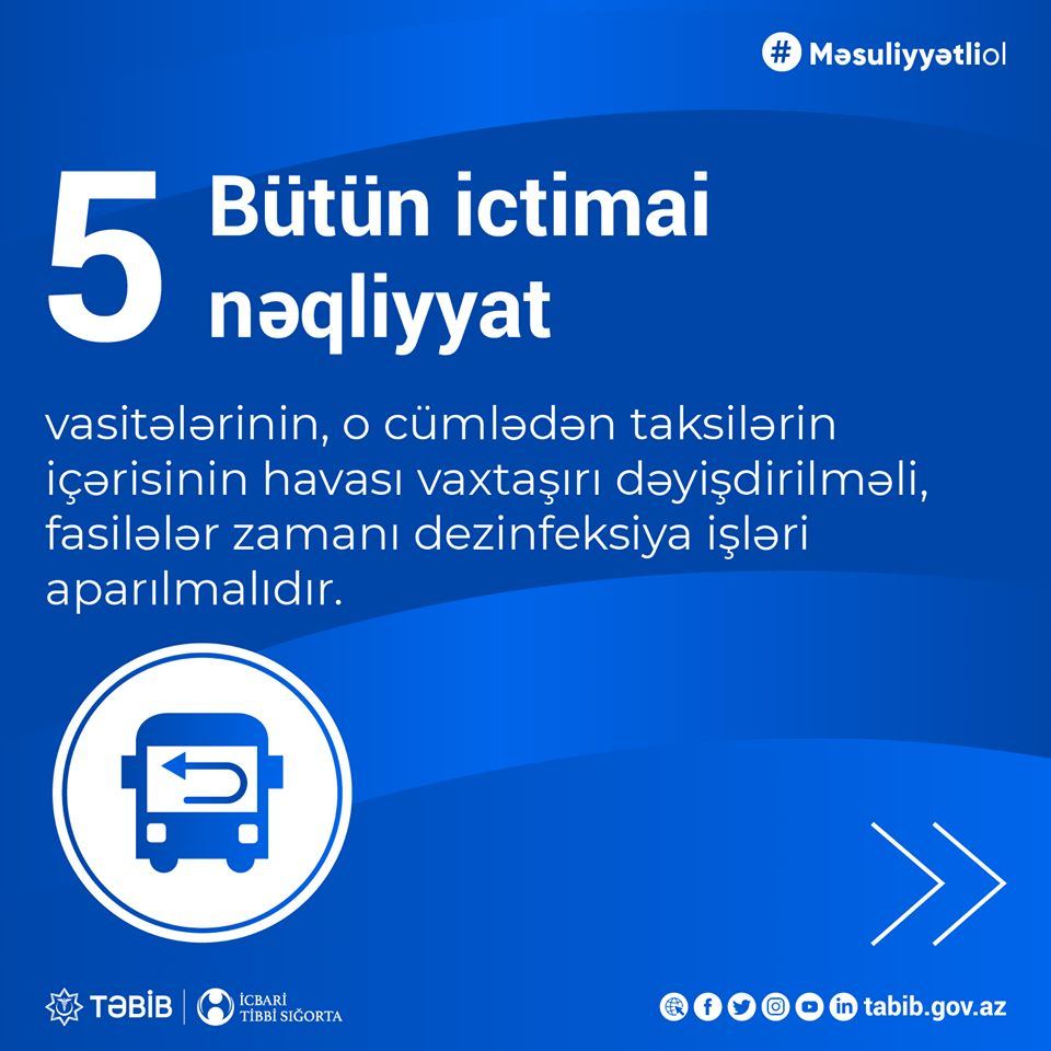 İctimai nəqliyyatda koronavirus profilaktikasına dair yeni QAYDALAR (FOTO) - Gallery Image