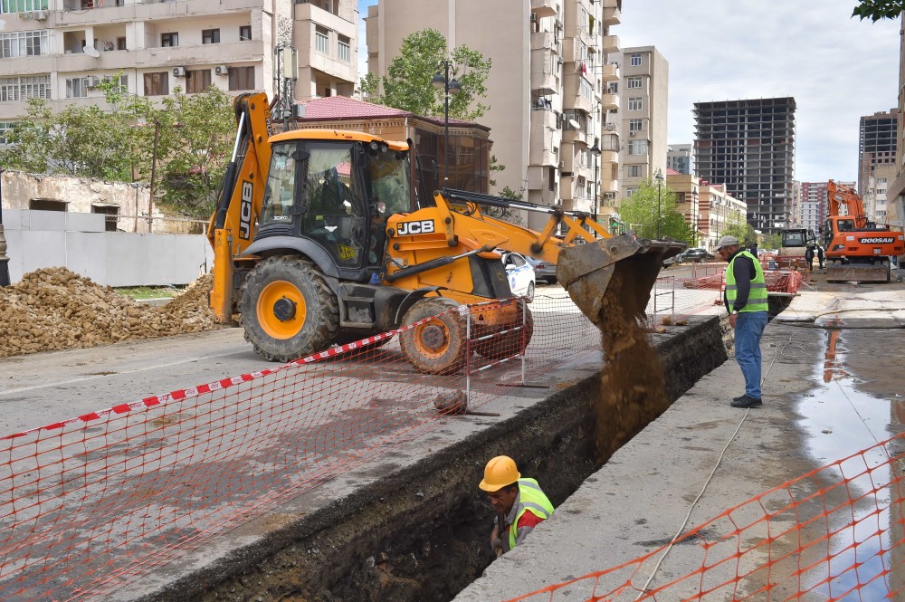 Bakıda 25 km-dən artıq su və kanalizasiya xətləri inşa ediləcək -FOTOLAR