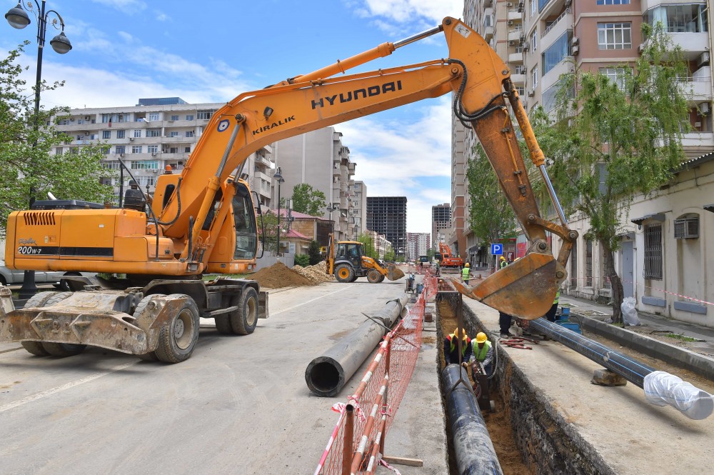 Bakıda 25 km-dən artıq su və kanalizasiya xətləri inşa ediləcək -FOTOLAR