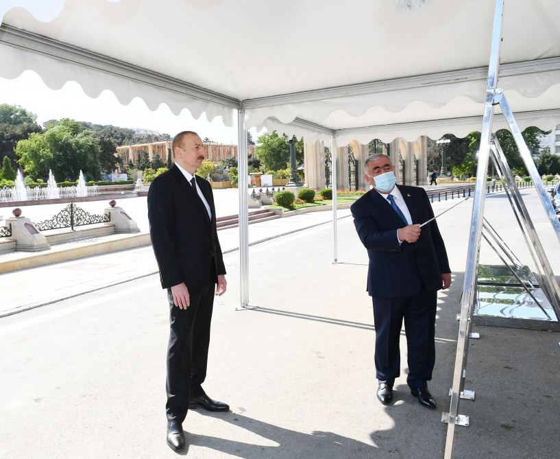 Prezident İlham Əliyev Bakının Neapol küçəsindəki yerüstü piyada keçidinin açılışında iştirak edib (FOTO) - Gallery Image
