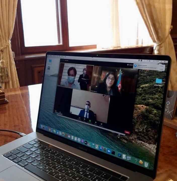 Sahibə Qafarova videokonfrans formatında seçicilərin növbəti qəbulunu keçirib (FOTO) - Gallery Image