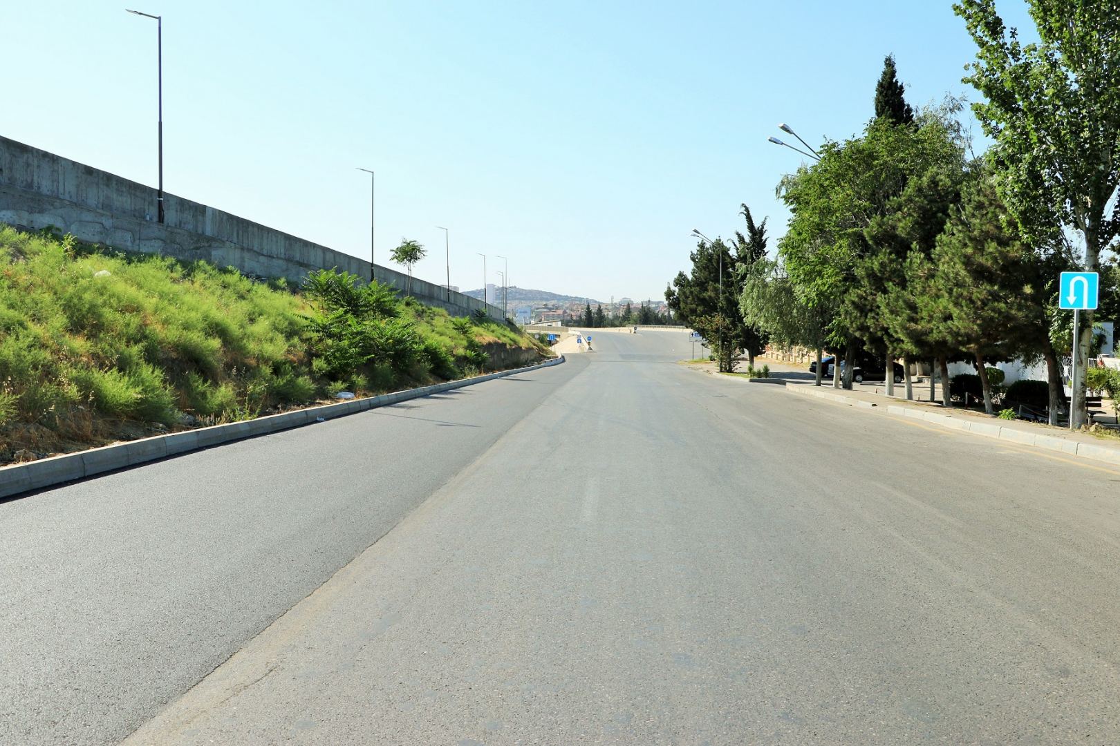 Sumqayıt yolunda yeni geridönmə hissə yaradıldı (FOTO) - Gallery Image