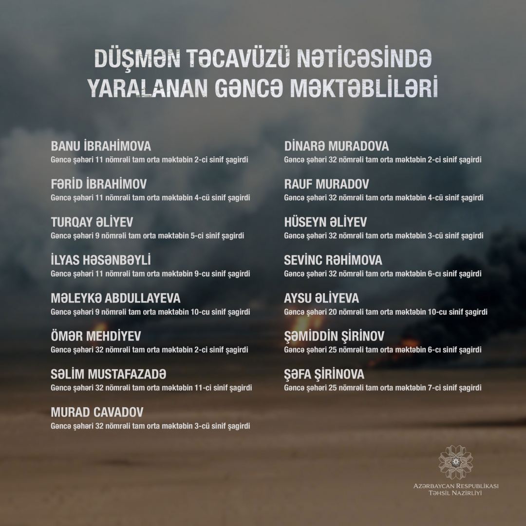 Ermənistanın atəşi nəticəsində həlak olan məktəblilər (FOTO) - Gallery Image