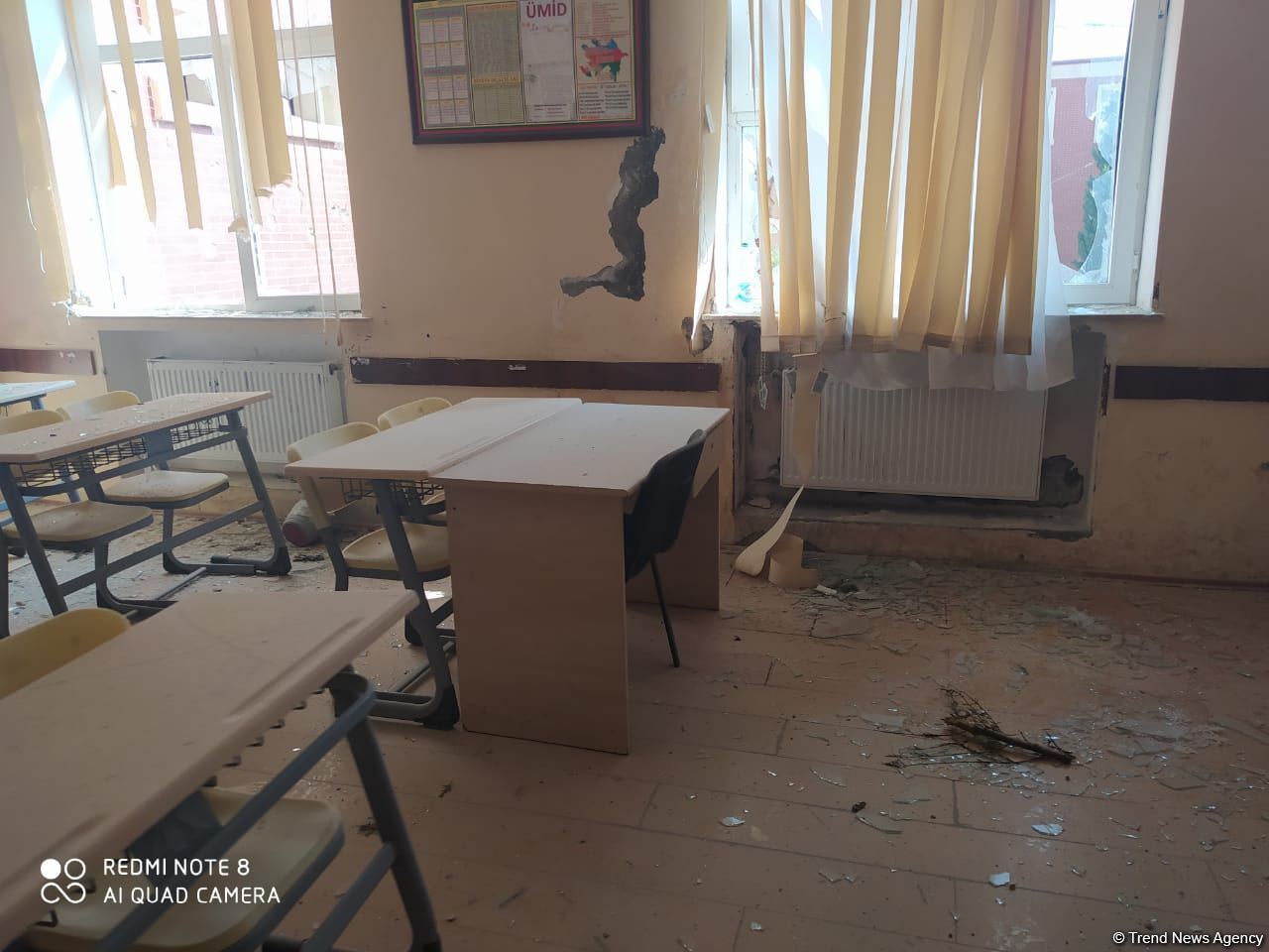 Ermənilər Tərtəri atəşə tutdu, orta məktəb dağıldı (FOTO) - Gallery Image