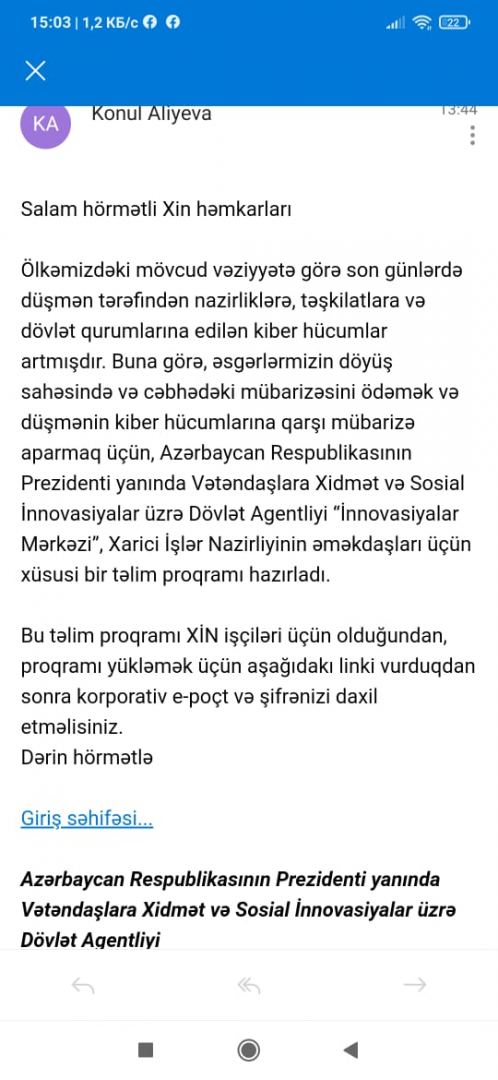 Ermənistanın “fişinq” hücumları davam edir - Nazirlikdən XƏBƏRDARLIQ - Gallery Image