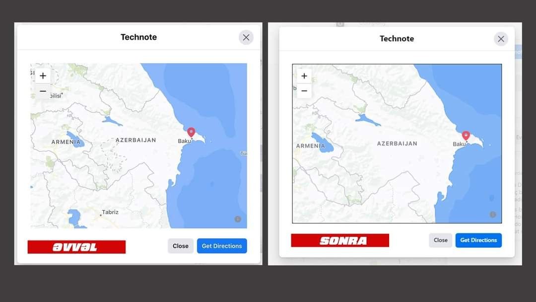 "Facebook" şirkəti Azərbaycanın xəritəsi ilə bağlı səhvini düzəltdi - Gallery Image