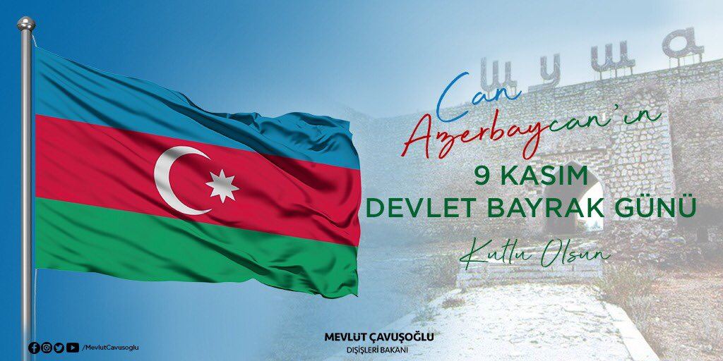 Çavuşoğlu Azərbaycanı Dövlət bayrağı günü münasibətilə təbrik edib (FOTO) - Gallery Image
