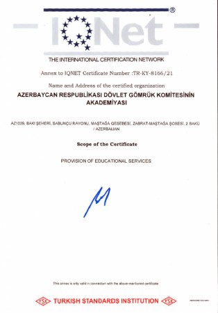 Gömrük Akademiyası beynəlxalq sertifikata layiq görüldü- FOTOLAR