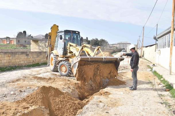 Abşeron rayonunun Aşağı Güzdək qəsəbəsinin su təchizatı yaxşılaşdırılır- FOTOLAR