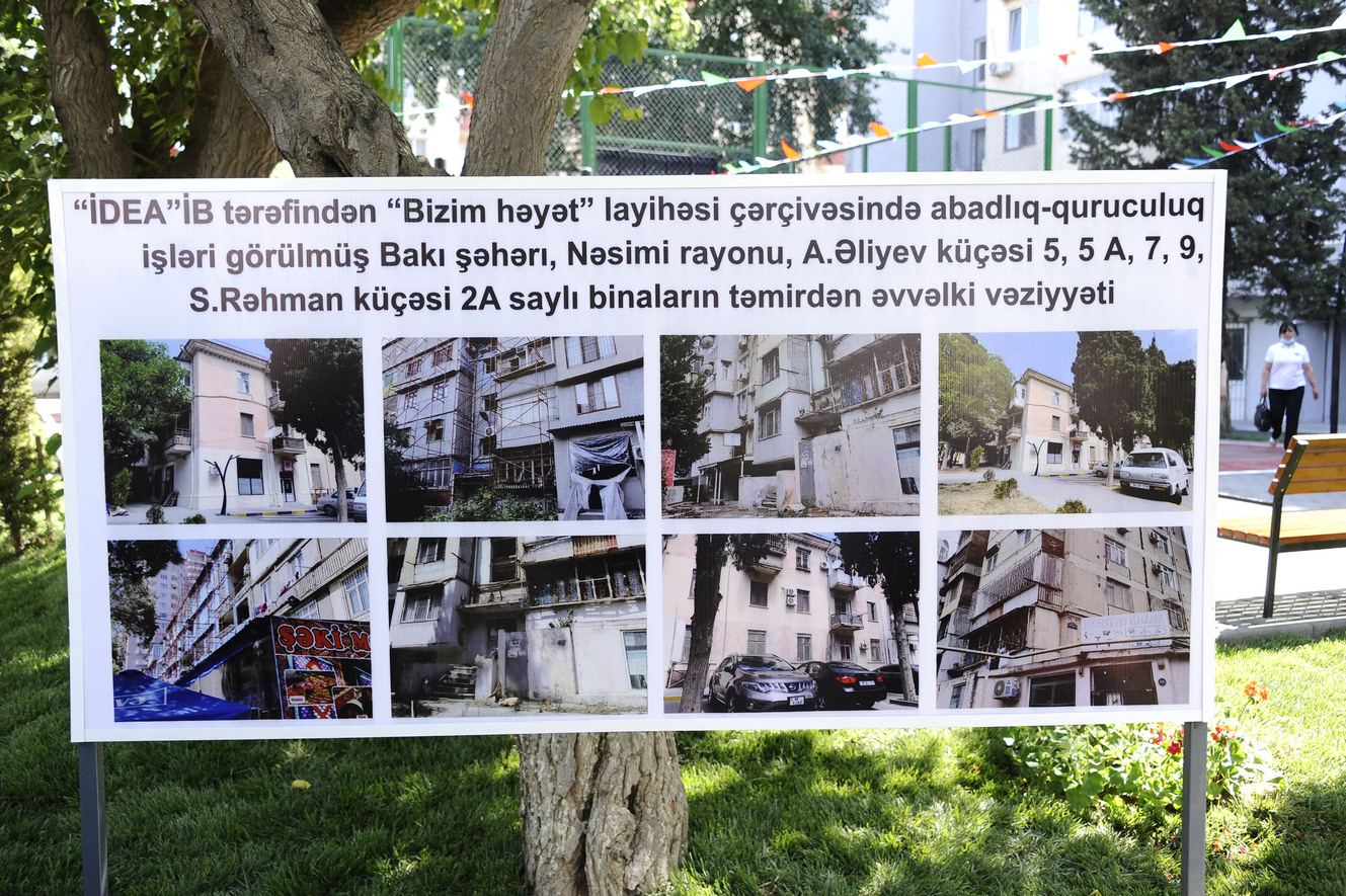 Paytaxtda abadlaşdırılan növbəti həyət sakinlərin istifadəsinə verilib (FOTO) - Gallery Image