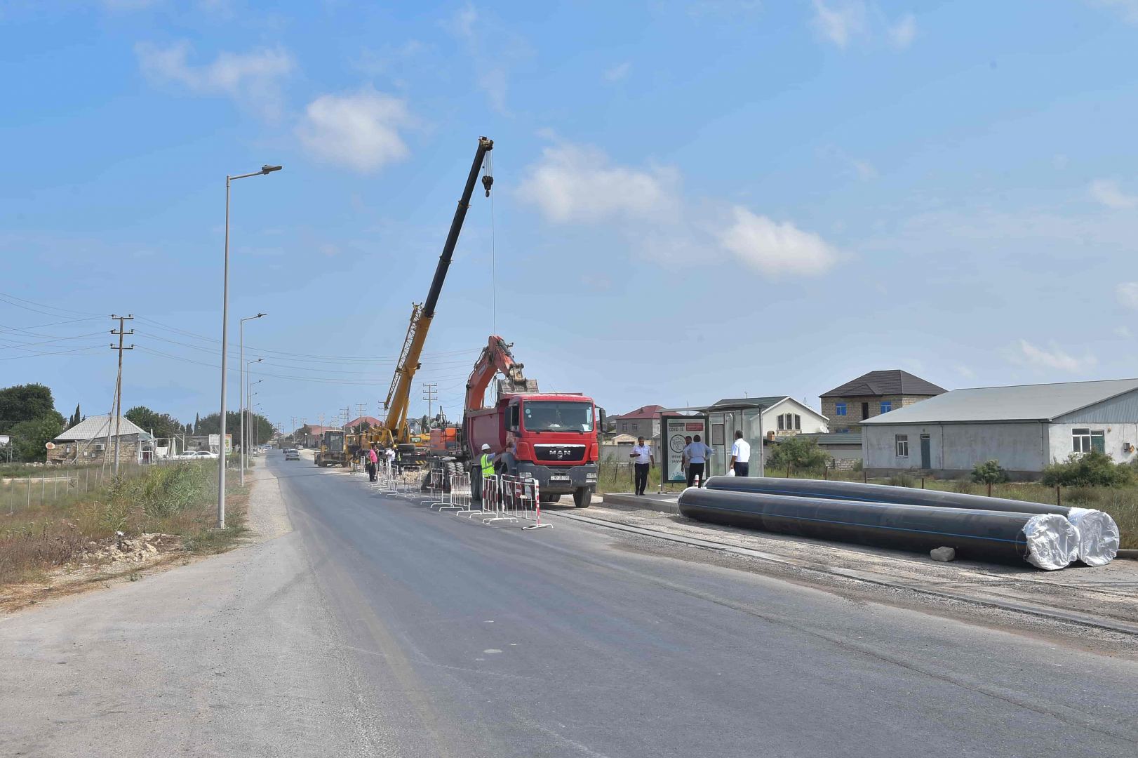 Pirşağıda yeni magistral su kəmərləri inşa olunur (FOTO) - Gallery Image