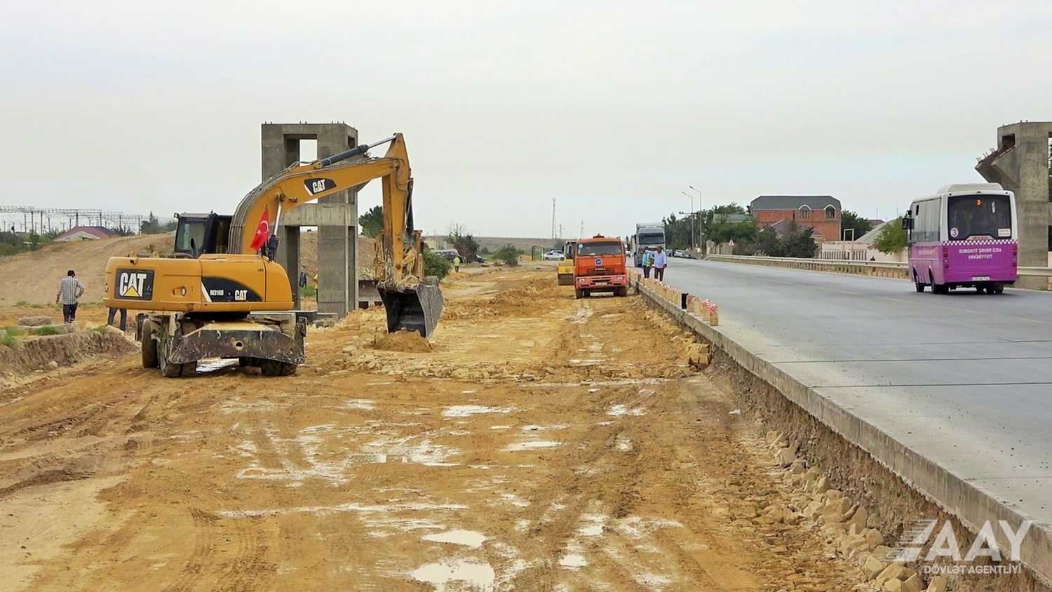 Tağıyev-Sumqayıt yolu 4 zolaqlı olacaq (FOTO/VİDEO) - Gallery Image
